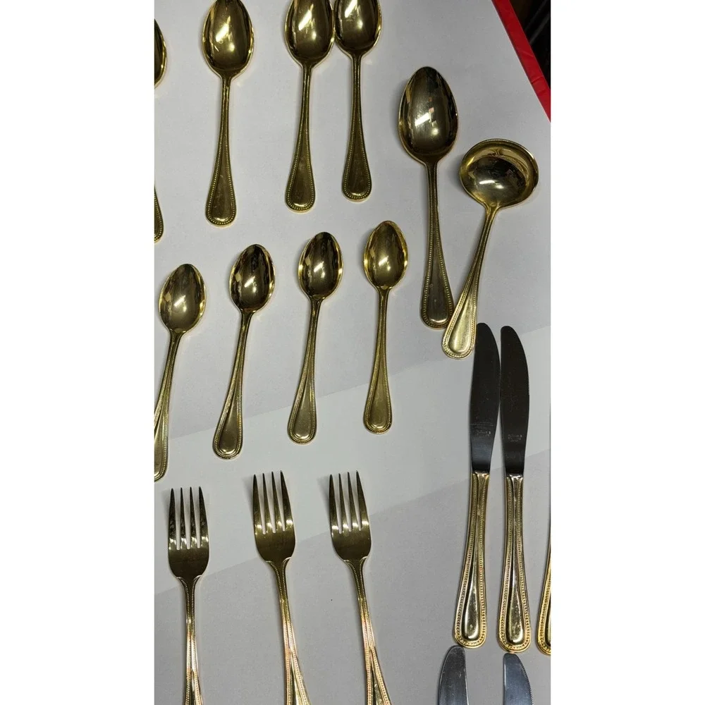 Melissa B Japan‎ Gold Flatware Set 39-Pc Stainless Steel Vintage